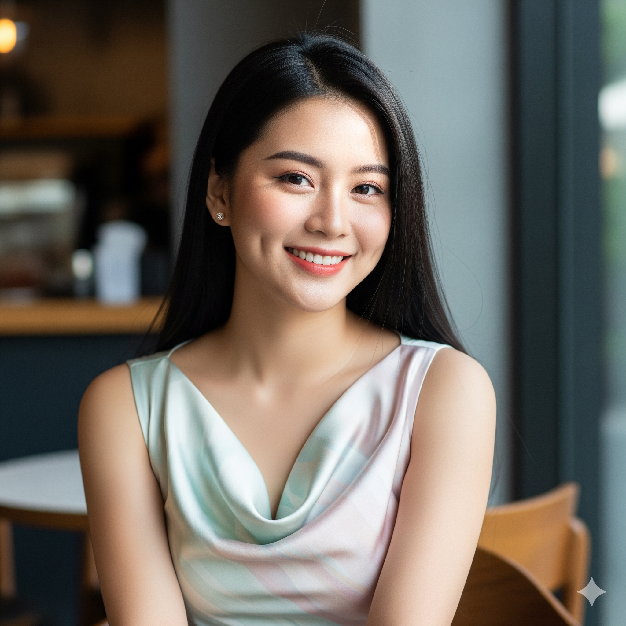 Tạo ảnh người mẫu có má núm đồng tiền